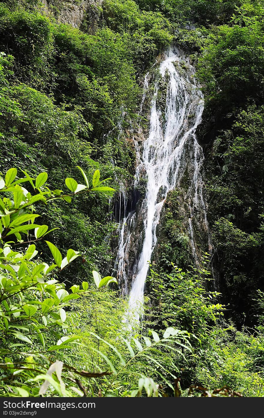 Waterfall nearby WuLong, Chongqing Down from the mountains of the waterfall