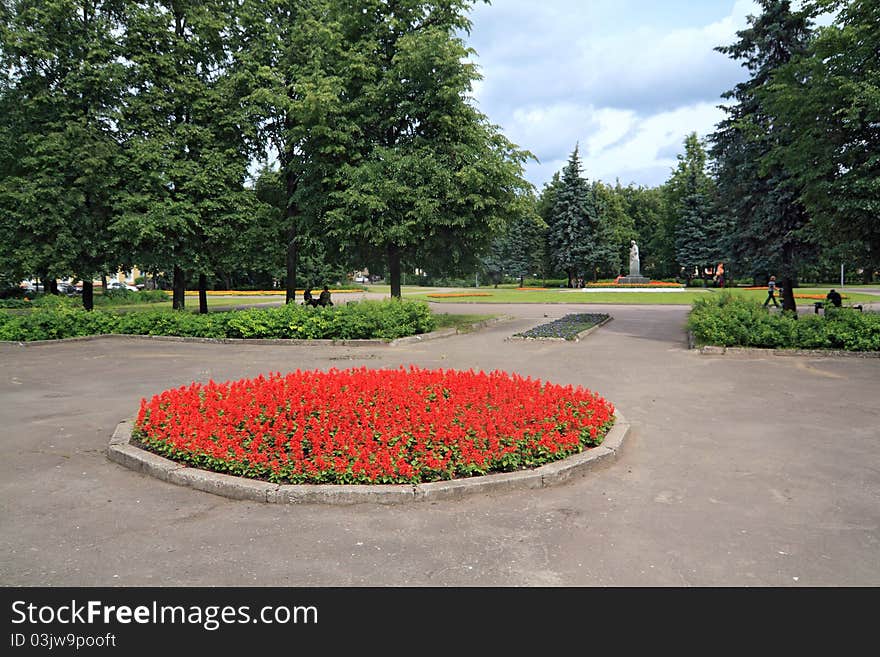 Lawn in town park