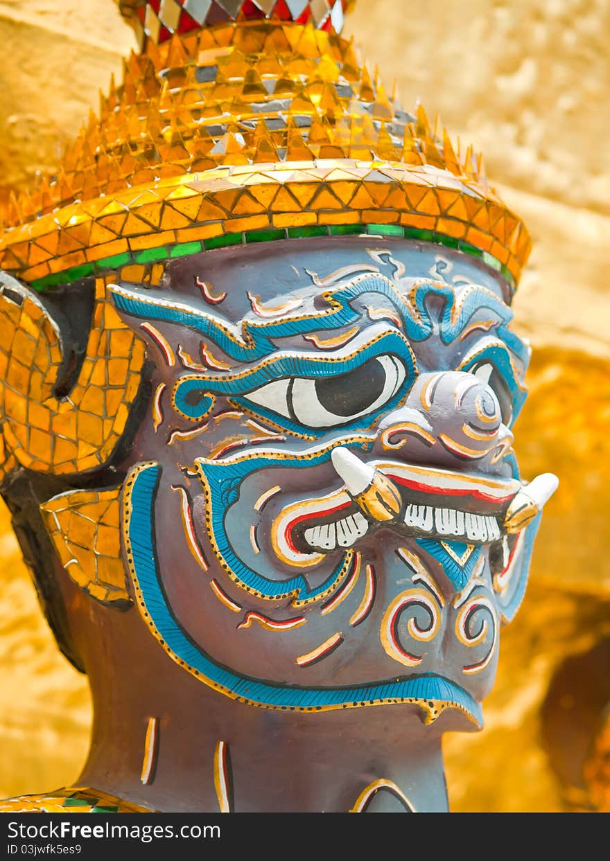 Giant (Yaksa) Within Wat Phra Kaew In Thailand