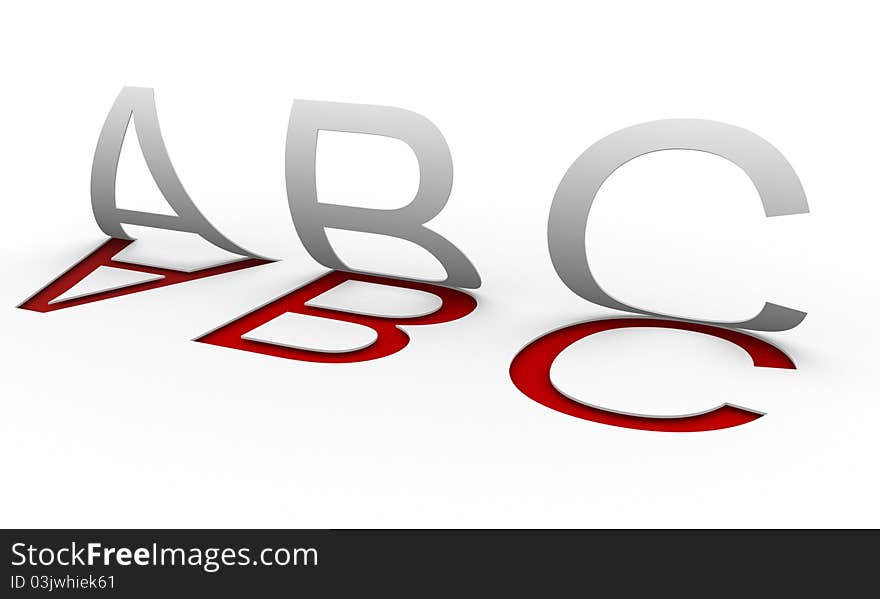 Abc letters on white background - This is a 3d render illustration. Abc letters on white background - This is a 3d render illustration