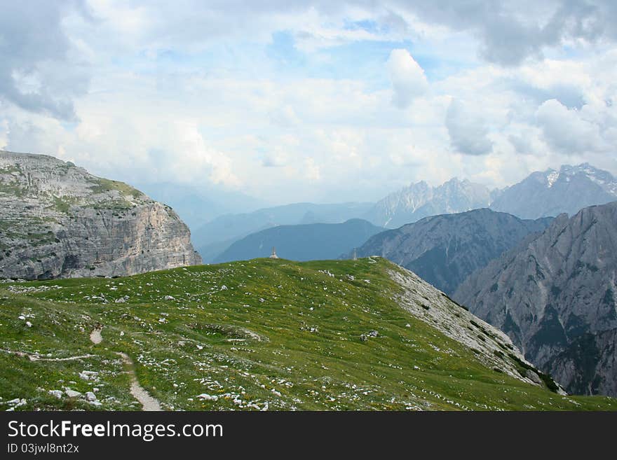 Panorama of  Italian Dolomites mountains