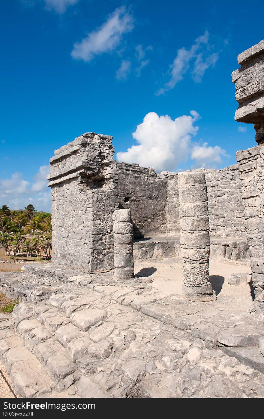 Temple at Tulum maya ruins, southern Mexico. Temple at Tulum maya ruins, southern Mexico.