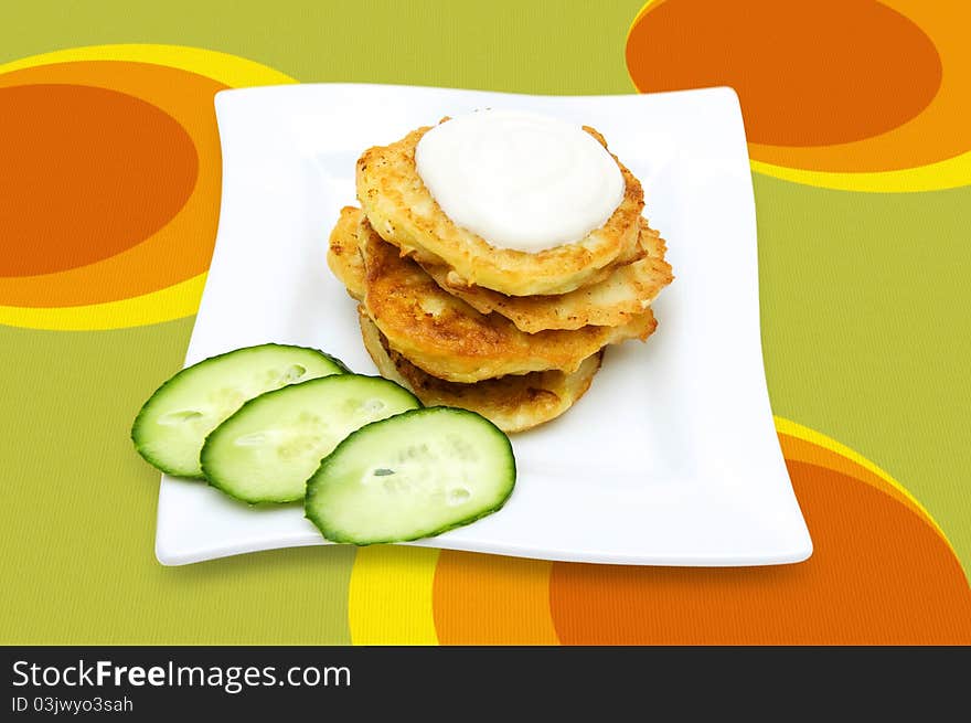 Traditional delicious potato pancakes