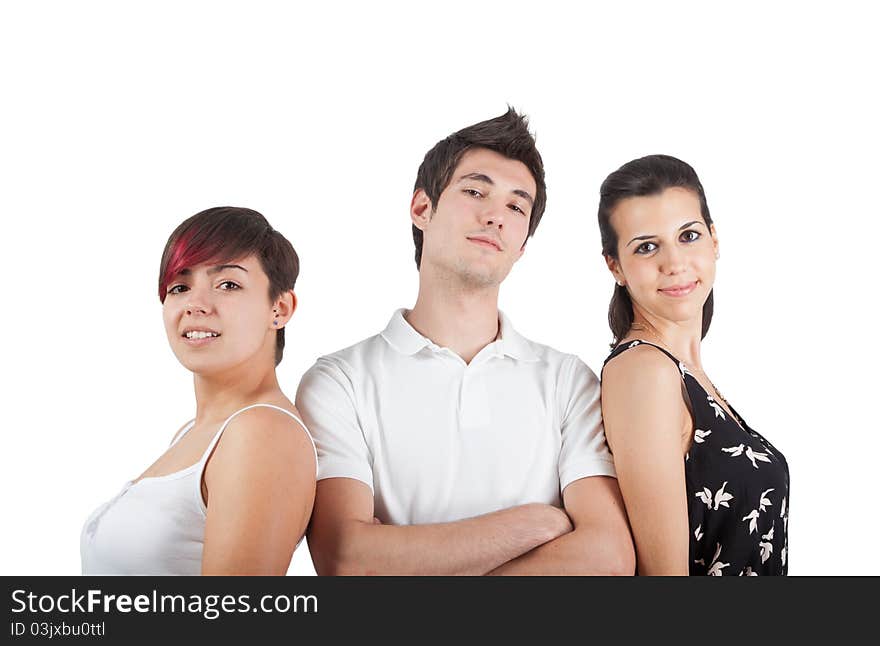 A proud man between two women