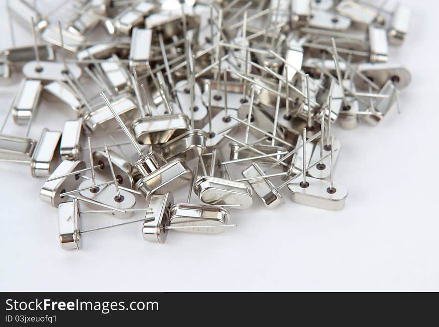 Exactly lined up electronic components. Exactly lined up electronic components