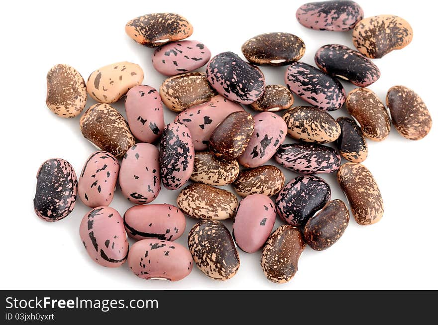 Isolated brown beans prepared for cooking soups