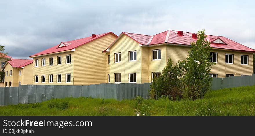 Construction Of The House. Finishing Work. Facade.