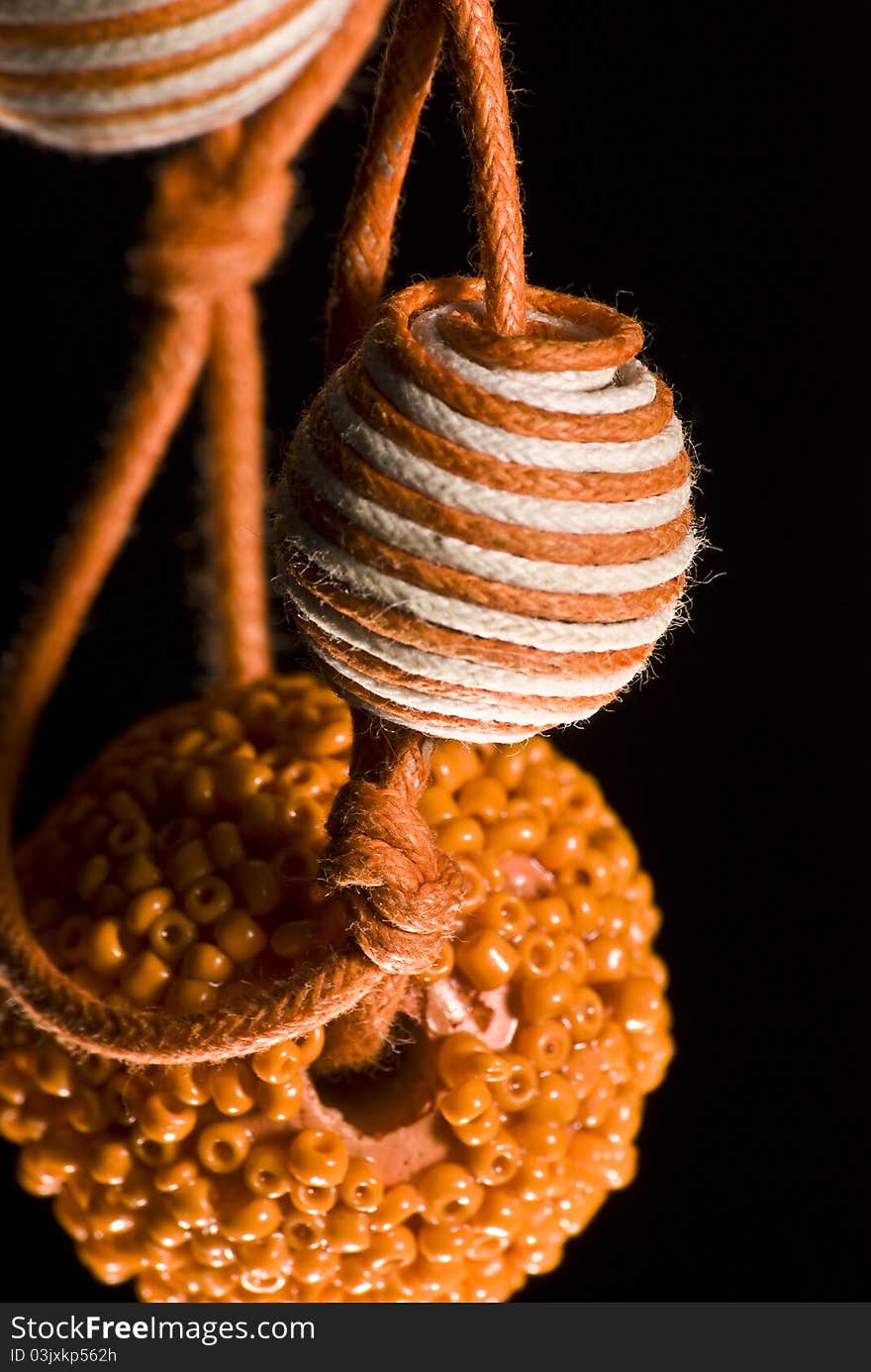 This is a cute orange french necklace. This is a cute orange french necklace.