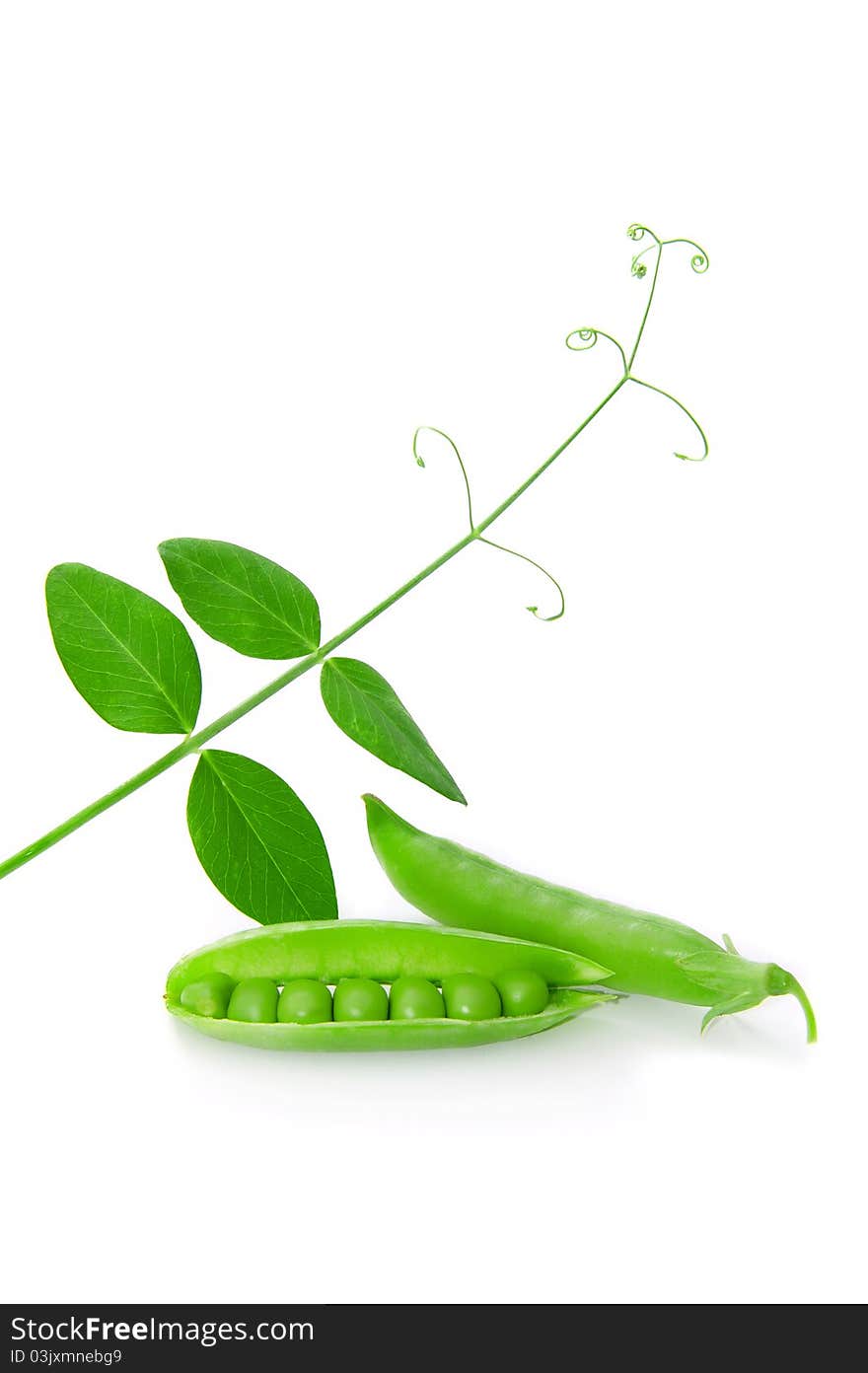 Green peas isolated on a white background