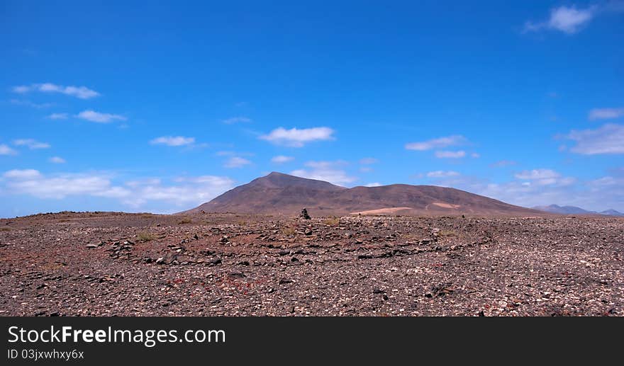 Rock pile and stone circle in lanzarote