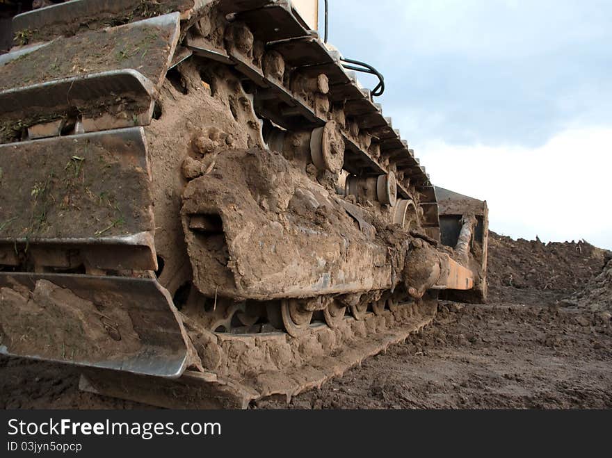 Digger, Heavy Duty construction equipment parked at work site