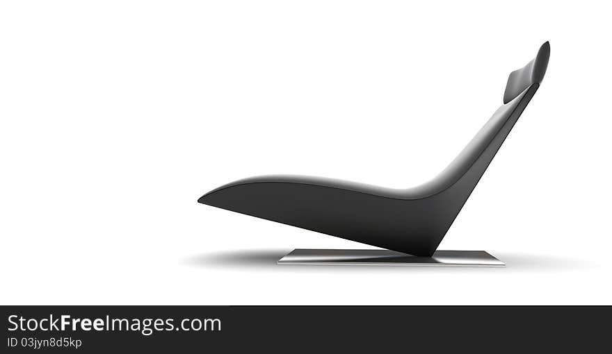 Modern black chair on a white background. 3d rendered image