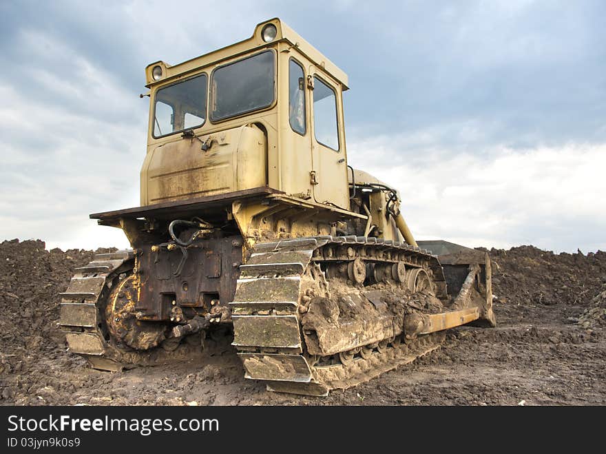 Digger, Heavy Duty construction equipment parked at work site