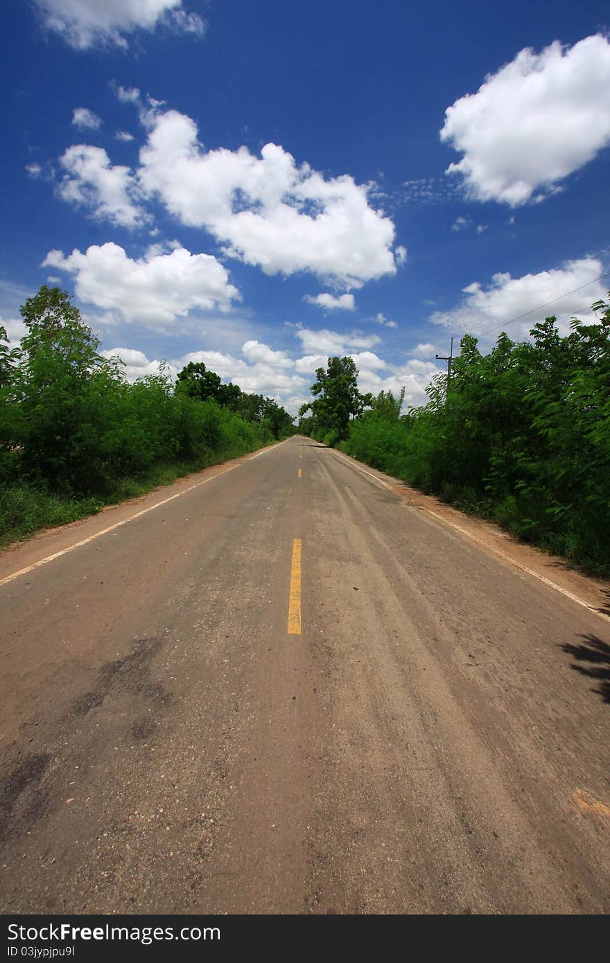 Nice day on the road in thai country