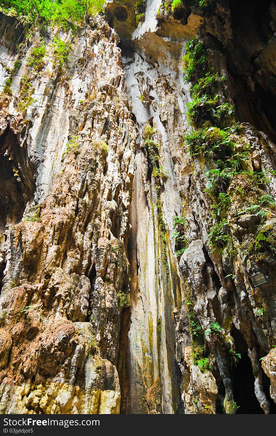 Wall of Batu Cave at Kuala-Lumpur, Malaysia. Wall of Batu Cave at Kuala-Lumpur, Malaysia