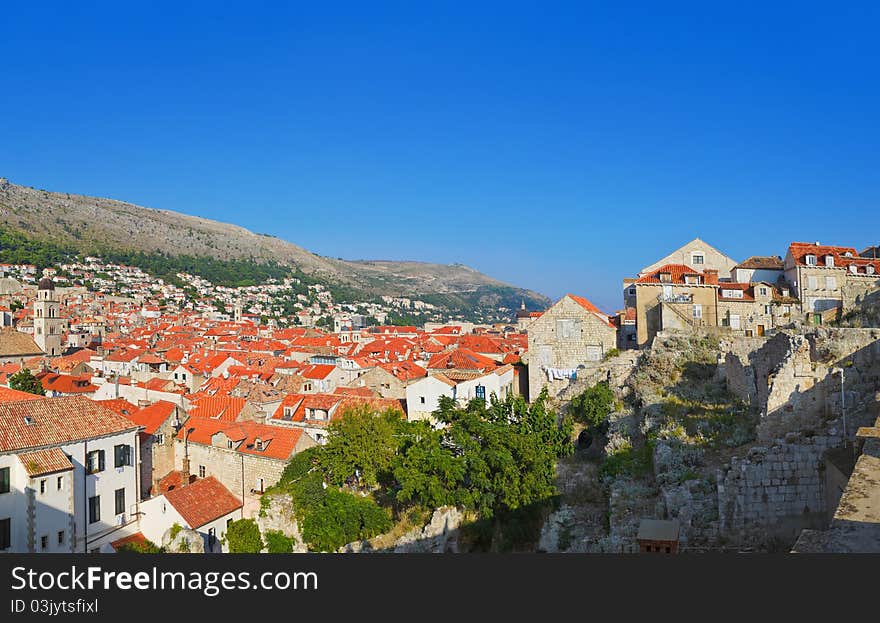 Panorama of Dubrovnik in Croatia