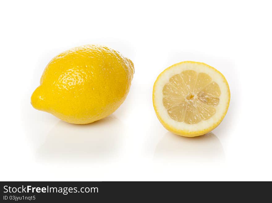 A fresh yellow lemon