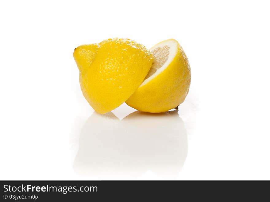 A fresh yellow lemon