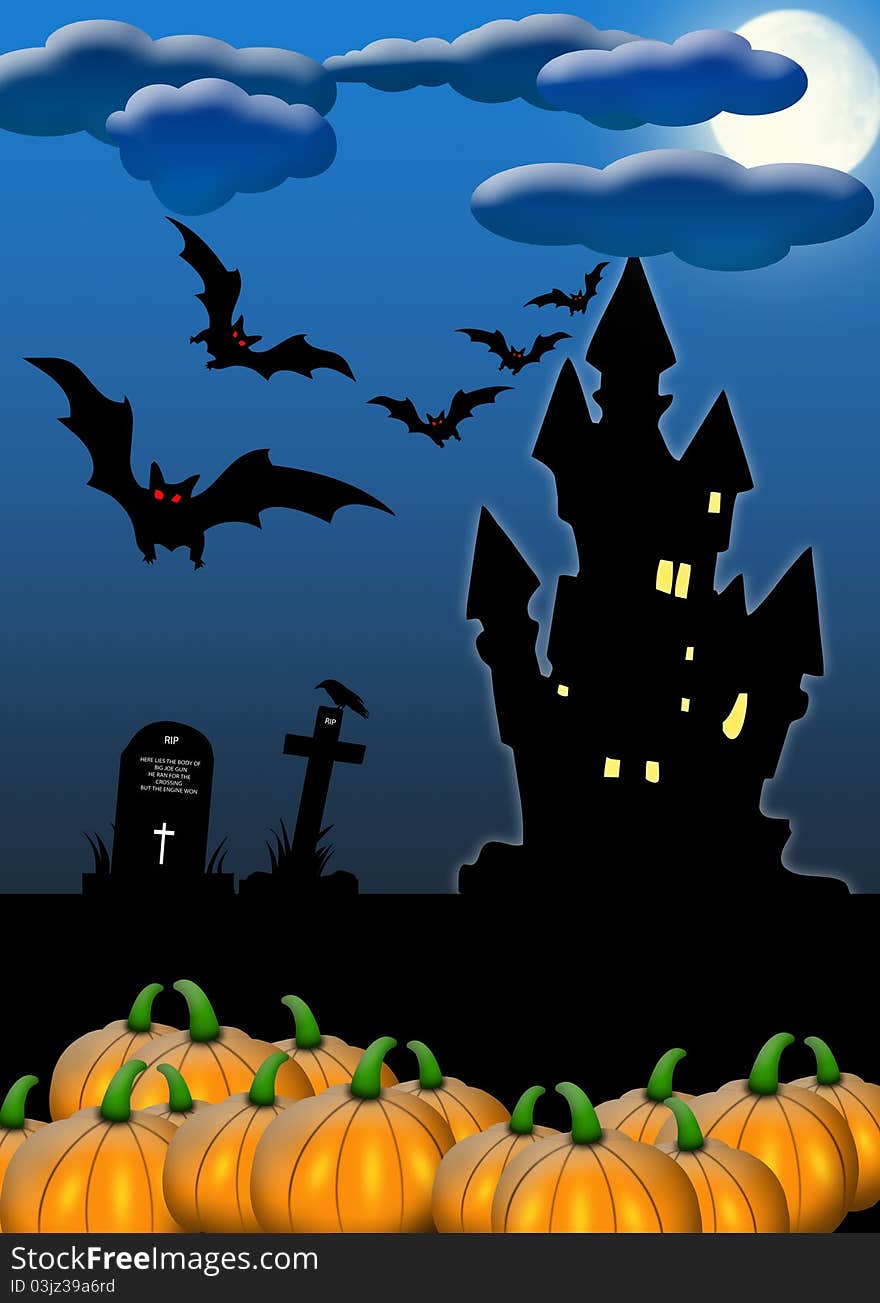 Halloween. invitation card for the party or background, with the elements of the halloween. Halloween. invitation card for the party or background, with the elements of the halloween