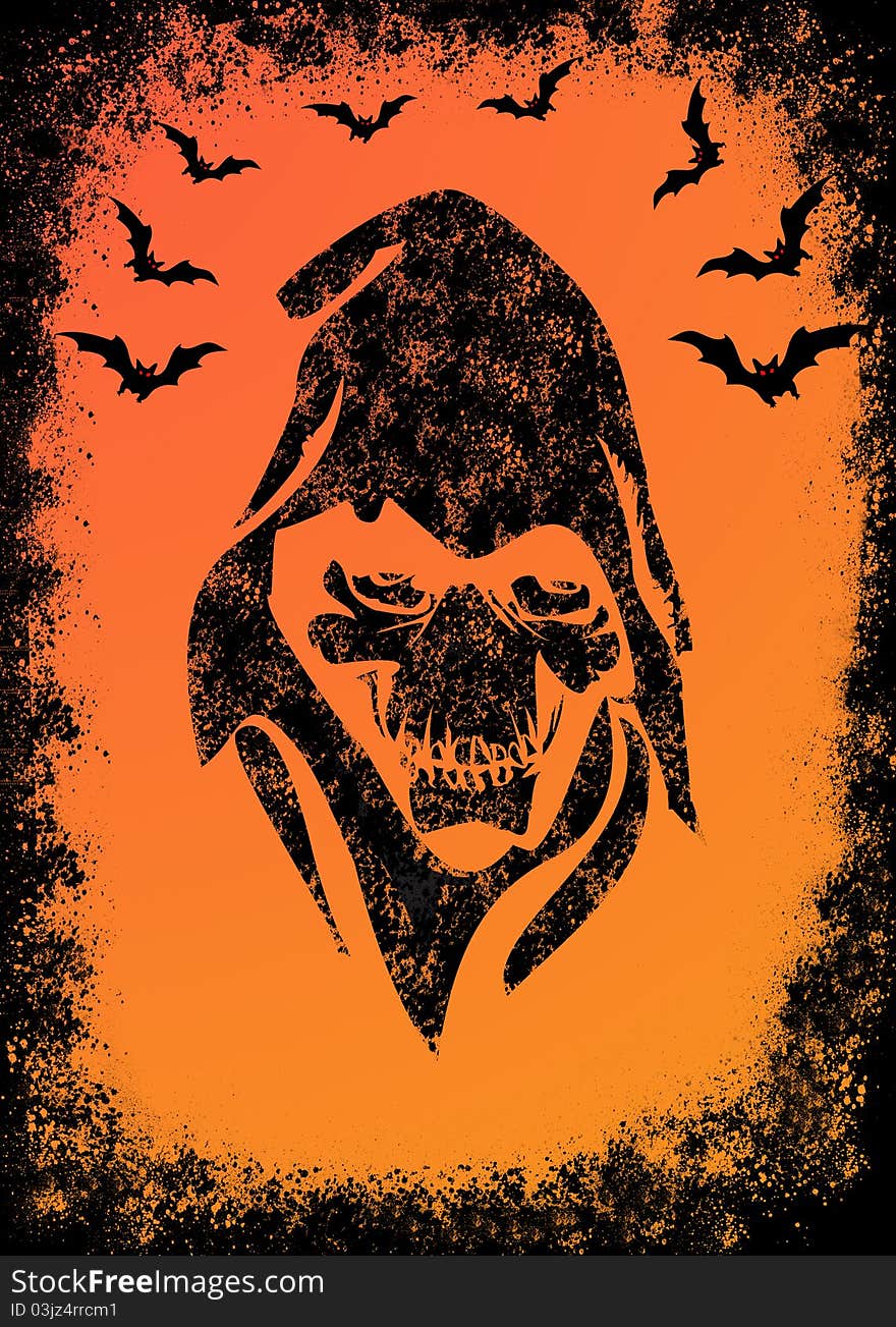 Halloween. invitation card for the party or background, with the elements of the halloween. Halloween. invitation card for the party or background, with the elements of the halloween