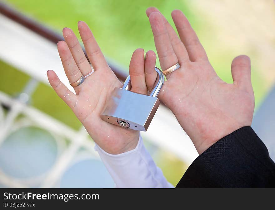 Wedding ceremony with padlock