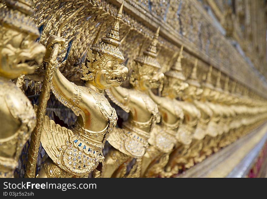 Gold Garuda is around the Grand Palace in Bangkok.