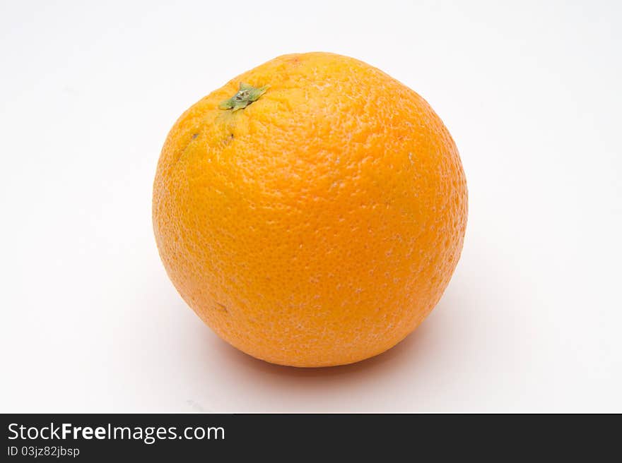 Single orange isolated on white background. Single orange isolated on white background