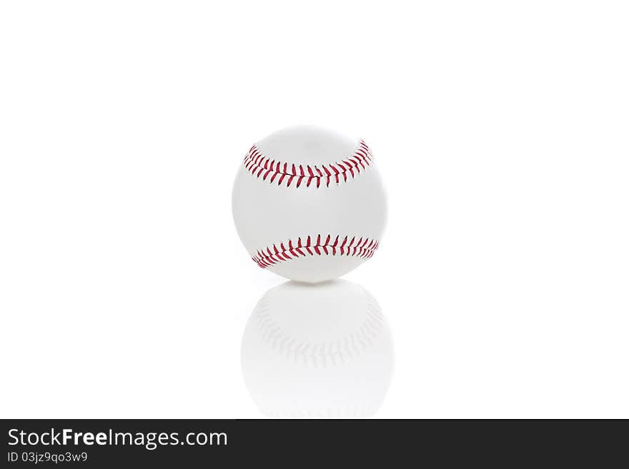 A clean white baseball