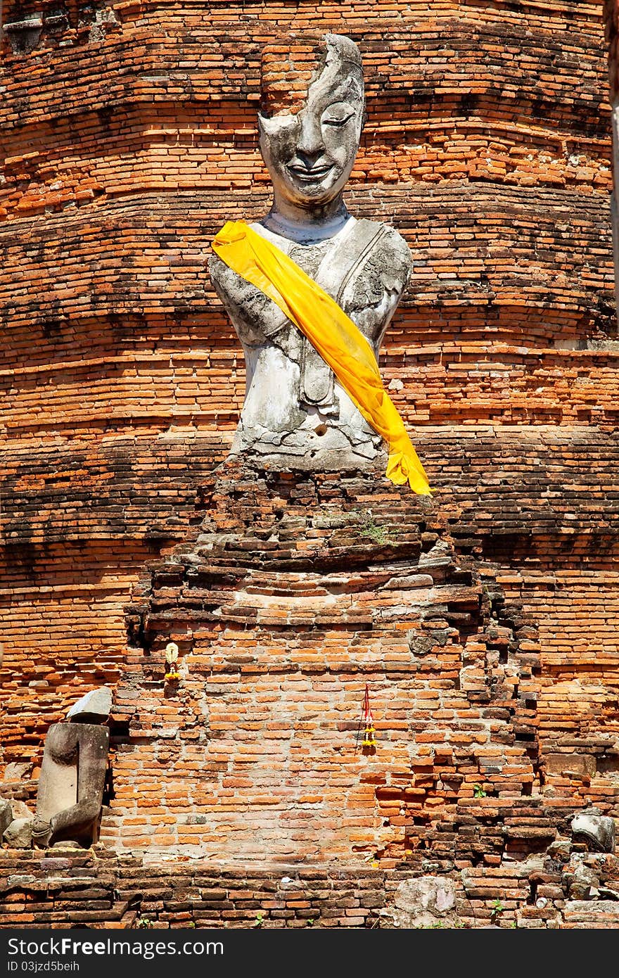 Old buddha in ayutthaya Thailand