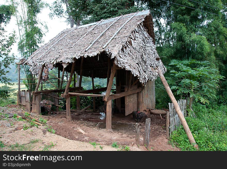 Small house in a small thai village. Small house in a small thai village