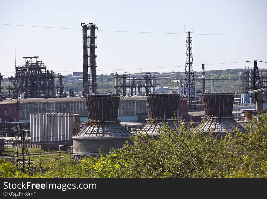 Industry. Oil storage tanks. Petrochemical Plant