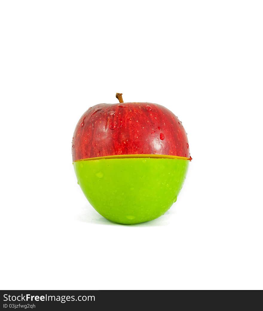 Red and green apple