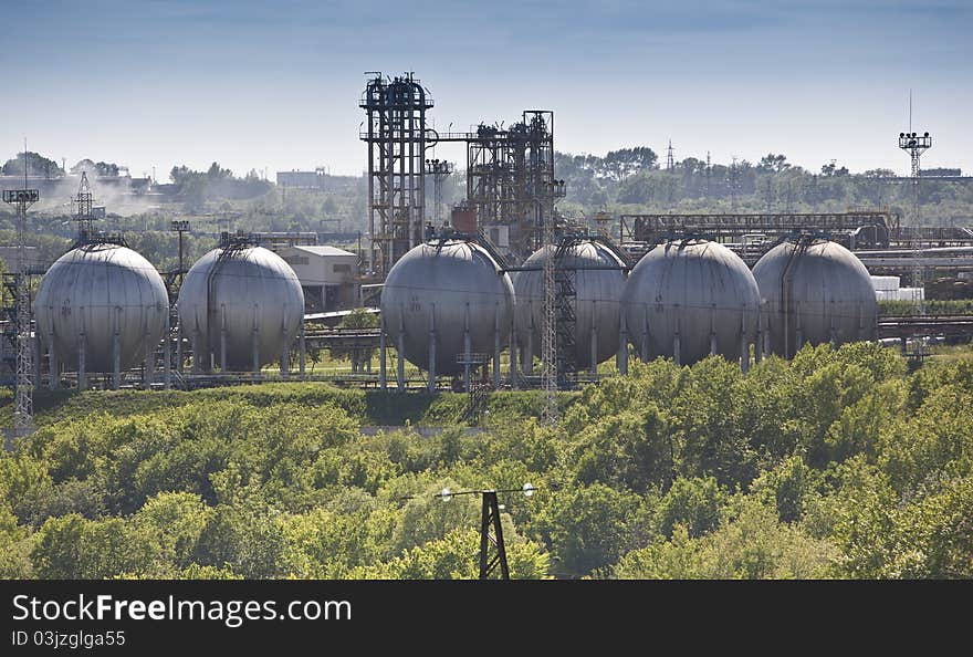 Industry. Oil storage tanks. Petrochemical Plant. Industry. Oil storage tanks. Petrochemical Plant