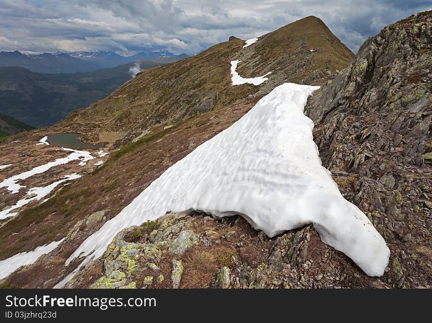 Piz-Tri Peak at 2308 meters on the sea-level. Brixia province, Lombardy region, Italy