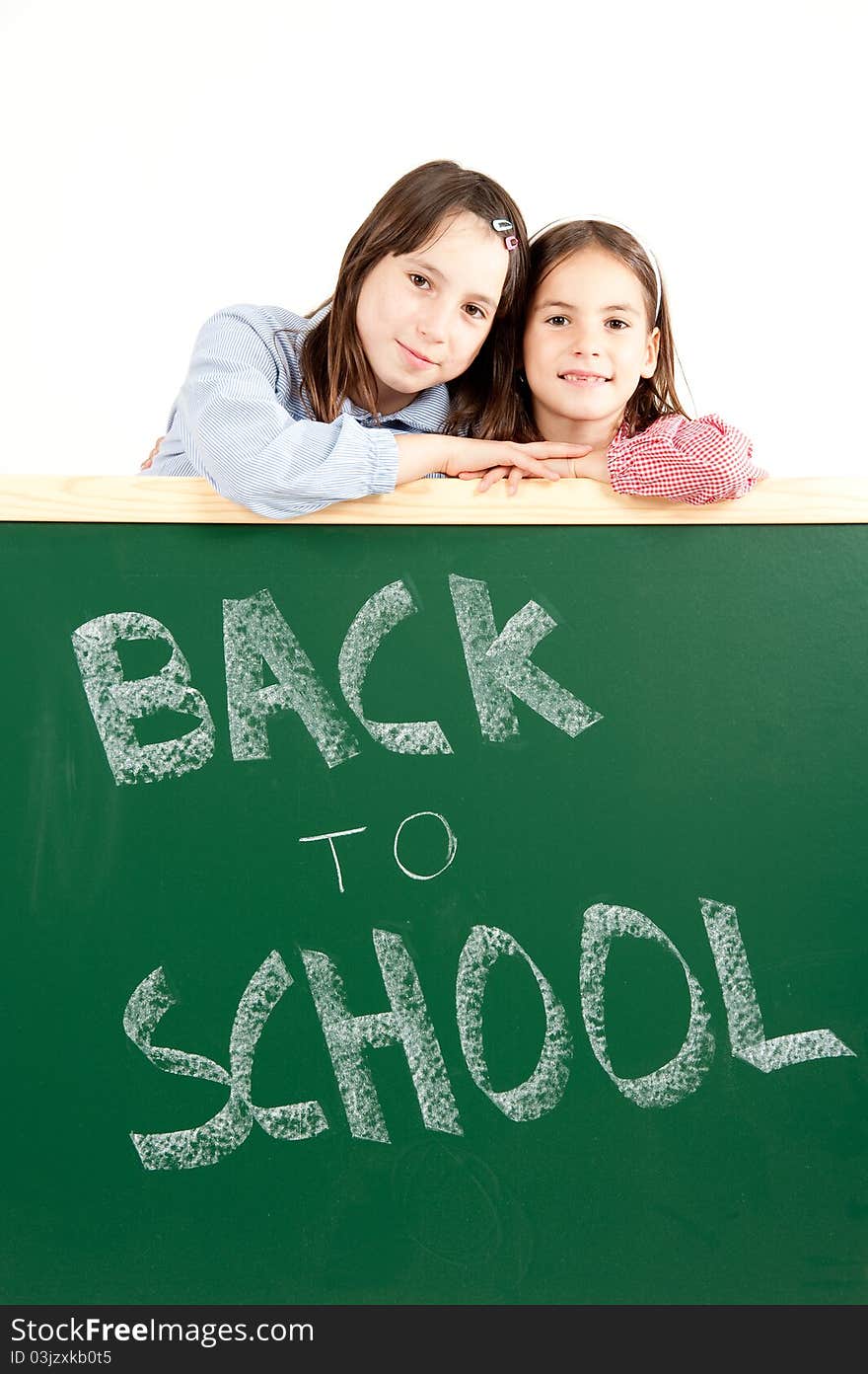 Two Girls With Blackboard