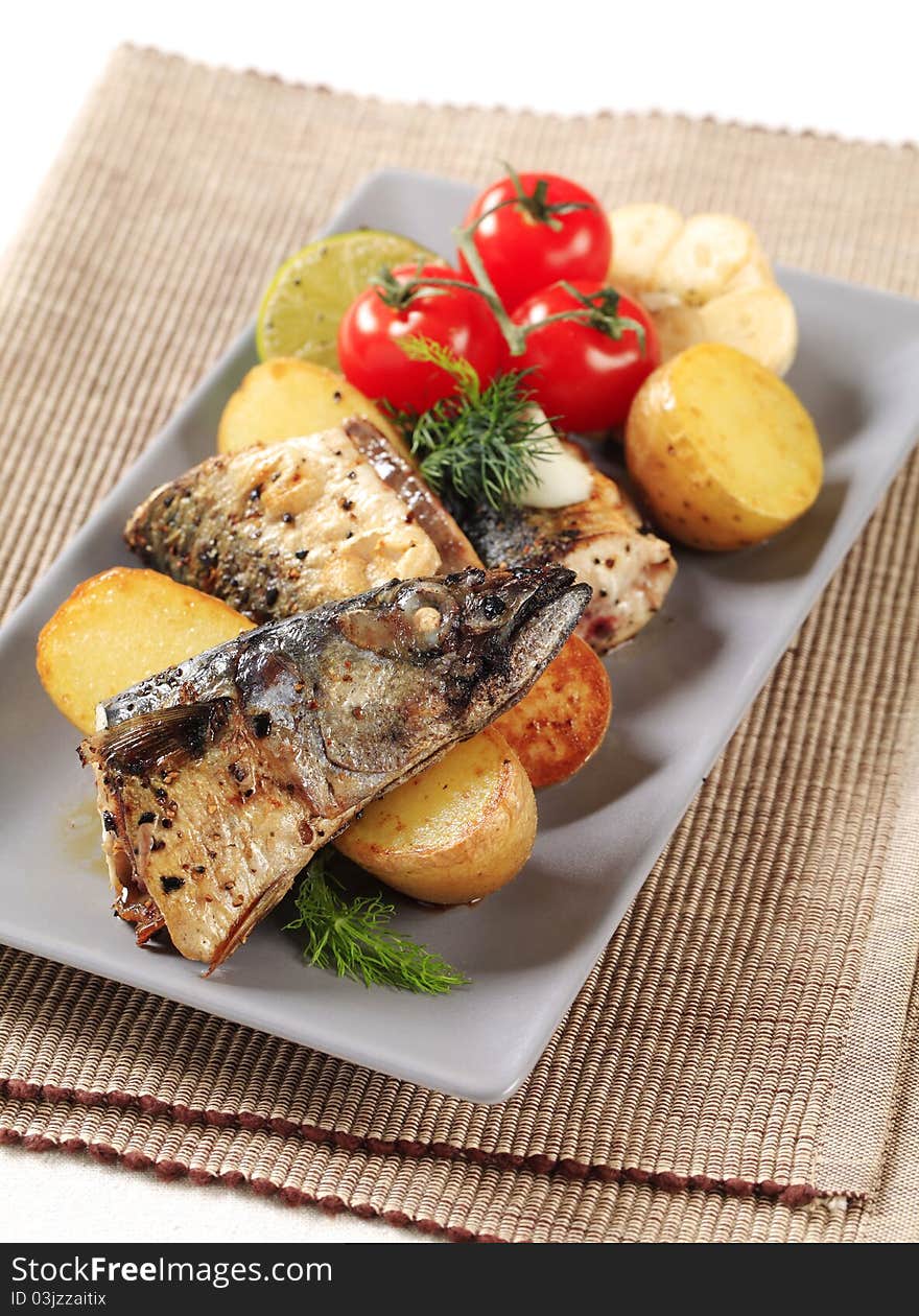 Pan fried mackerel