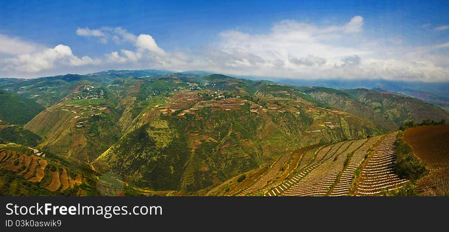 This is the view of yunnan mountains in china. This is the view of yunnan mountains in china.