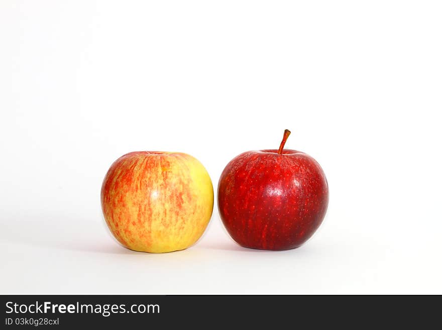 Two apples isolated on white