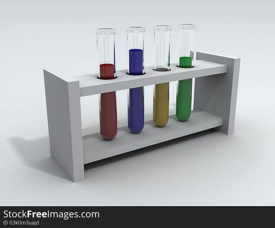 Laboratory test tubes with colored liquid