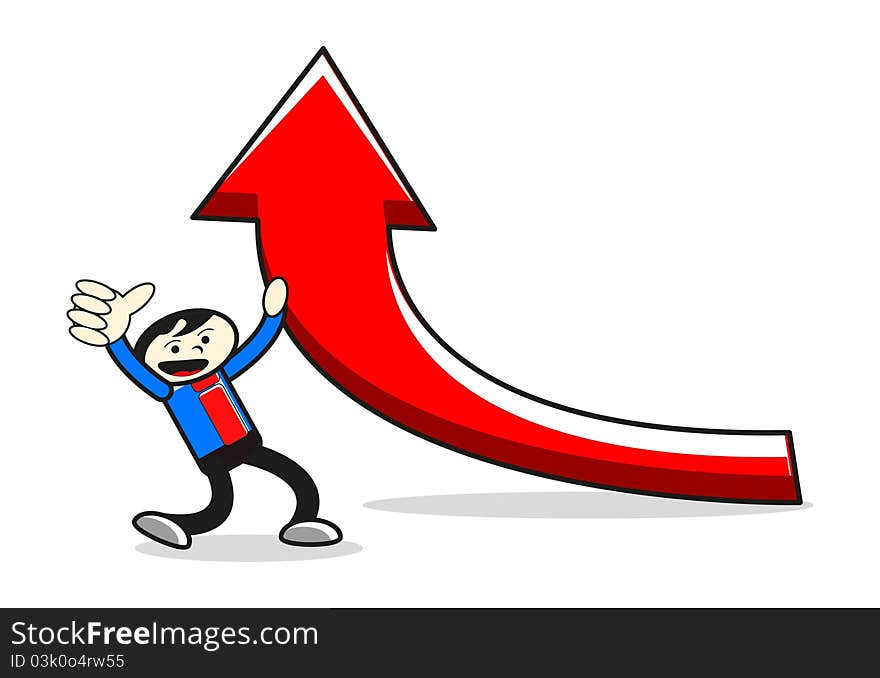 Illustration of success businessman increase his business