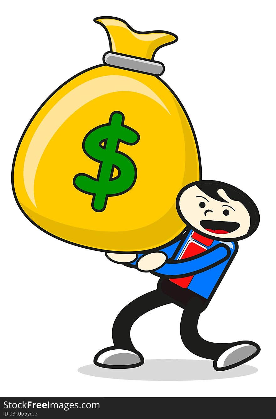 Illustration of businessman earning money