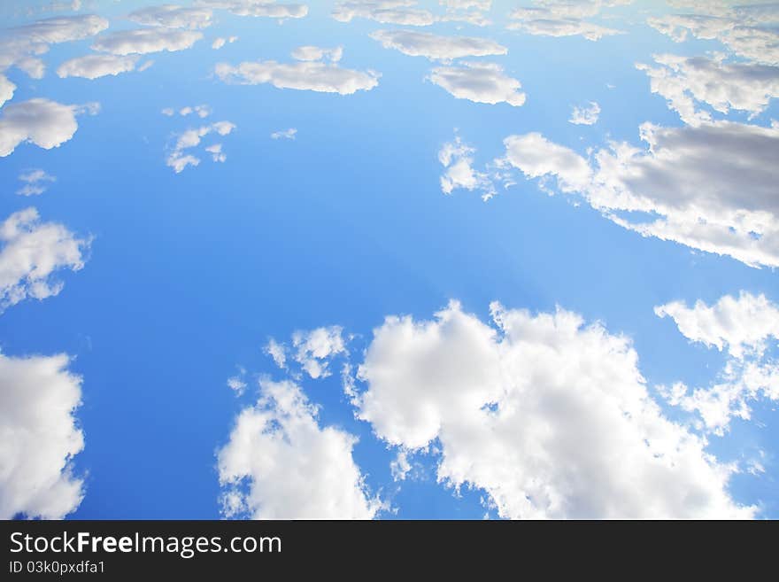 Blue sky for background at upside-down.