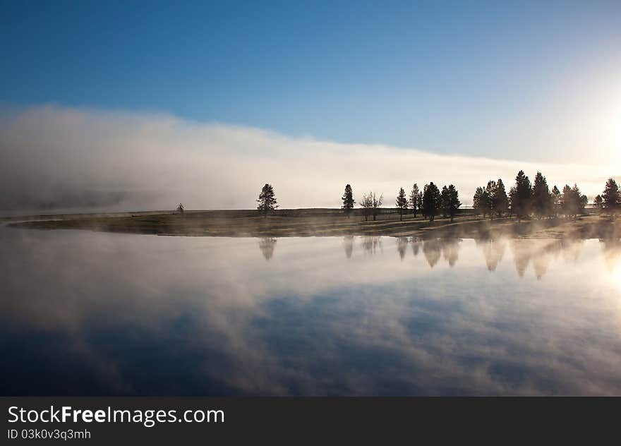 Sunrise over the Hayden Valley in Yellowstone National Park, WY