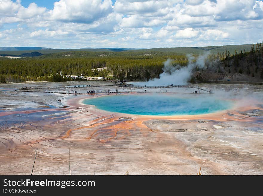 Grand Prismatic Spring In Yellowstone, WY