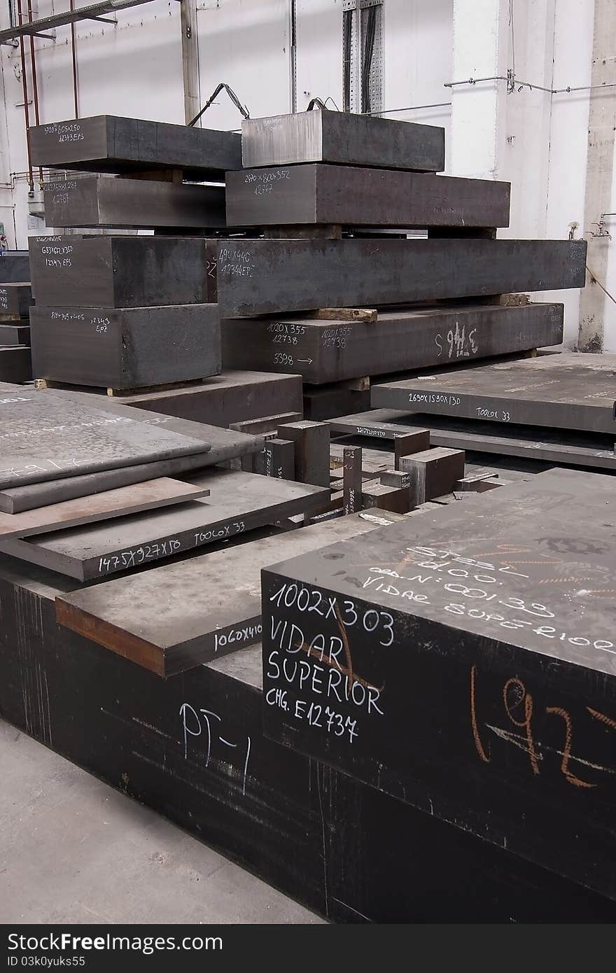 Steel blocks in a steel ware