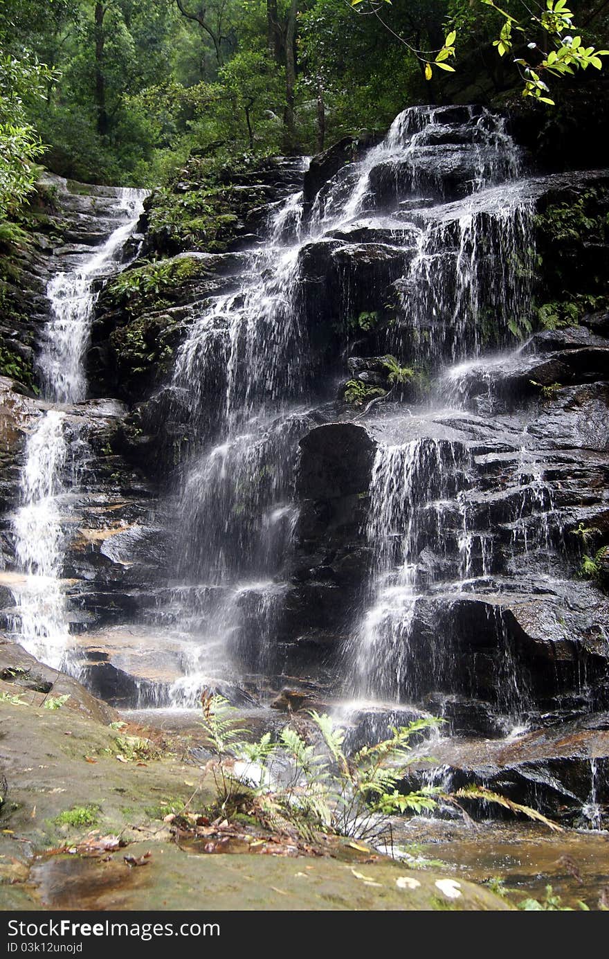 Waterfall on the blue moutains in australia,