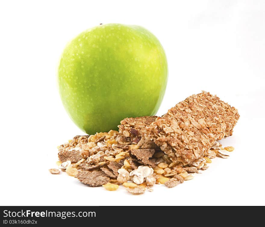 Muesli with green apple