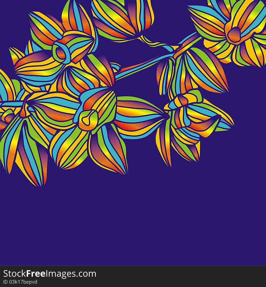 Vector postcard which consist of colorful flowers. Vector illustration. Vector postcard which consist of colorful flowers. Vector illustration