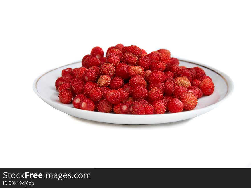 Plate full of wild strawberries