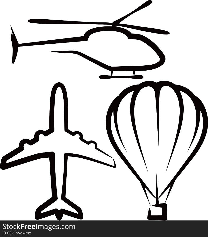 Simple illustration with air transport